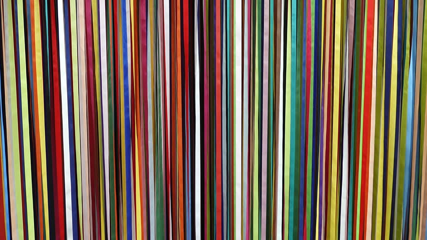 Helsinki, Finland A wall of ribbons, an art installation called The Wonderful World of Abstractions by Jacob Dahlgren