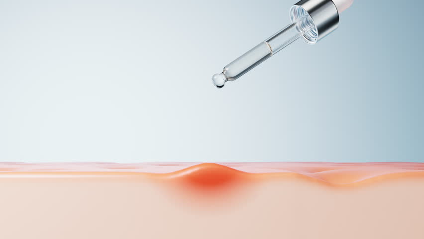 Pore acne and skin health concept, 3d rendering. Motion graphic.