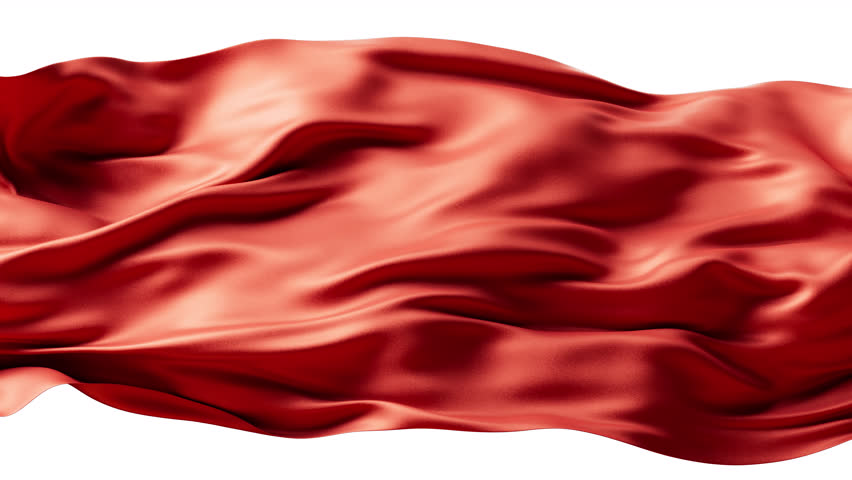 Flowing red wave cloth with alpha channel, 3d rendering. Motion graphic.
