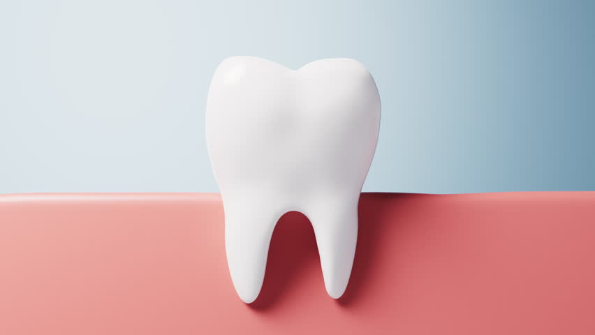Oral hygiene and dental tooth health concept, 3d rendering. Motion graphic.