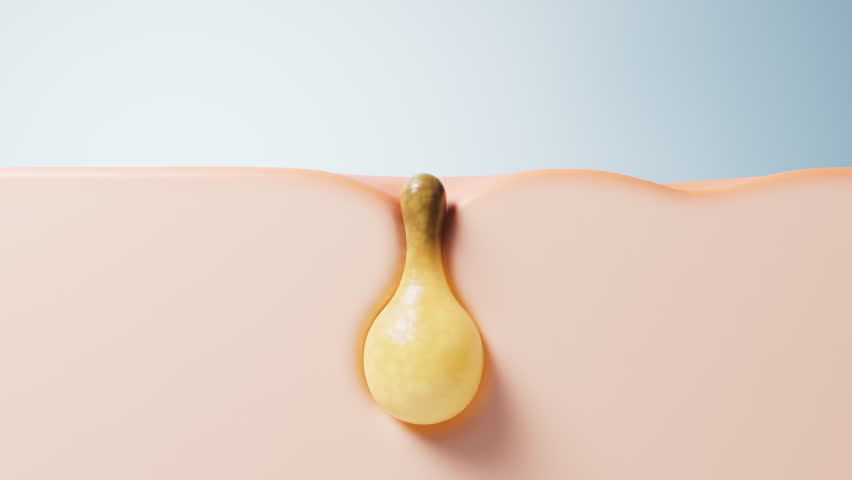 Pore acne and skin health concept, 3d rendering. Motion graphic.