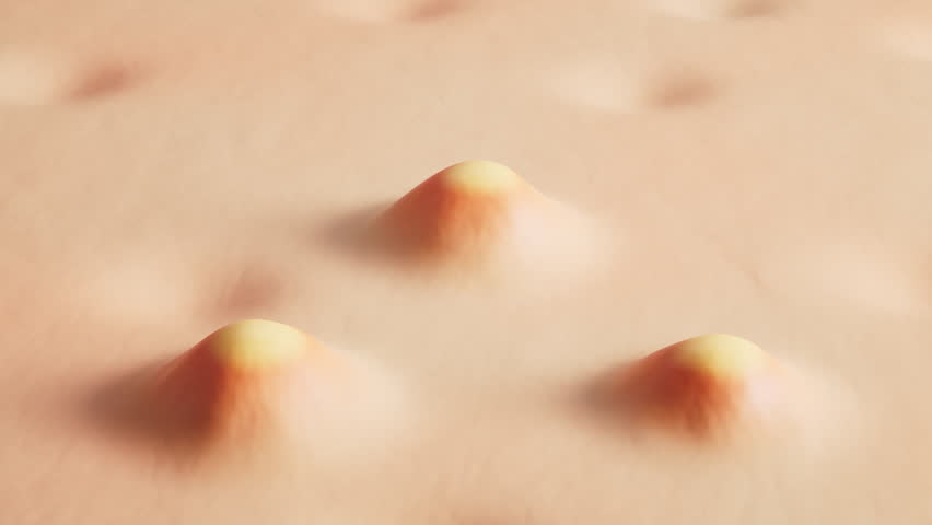 Pore acne and skin health concept, 3d rendering. Motion graphic.