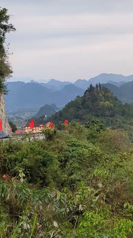 Landscape of Tam Son mountain town in spring is a town on the global geological plateau in Vietnam: Quan Ba ​​district, Ha Giang province, Vietnam, March 6, 2025
