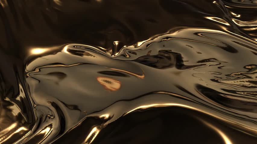 Shining Golden Liquid Flowing Abstract Background Animation