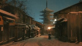 Snowy Night in a Traditional Japanese Town - Powered by Shutterstock - Get 15% off with code: PIKWIZARD15