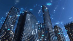 Modern City Buildings with High-Tech Digital Overlay Animation - Powered by Shutterstock - Get 15% off with code: PIKWIZARD15