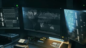 Spy surveillance system operated from the military control room. Spy surveillance system processing data to find target position coordinates. Spy surveillance system locates the gps signal. - Powered by Shutterstock - Get 15% off with code: PIKWIZARD15