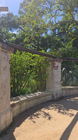 footage of a water fountain, lush green trees and colorful flowers at Descanso Gardens La Cañada Flintridge California USA