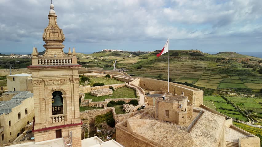  aerial view of the Citadel in Gozo showcasing history and breathtaking landscapes