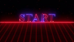 Neon line Start text animation on black background. 4k video - Powered by Shutterstock - Get 15% off with code: PIKWIZARD15