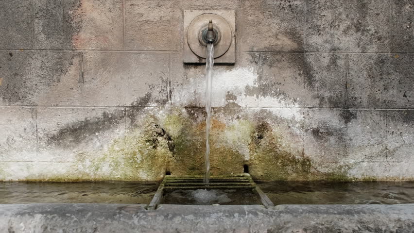Ancient Fountain Used as a Communal Washing Place by Women. Historical Outdoor Scene. High quality 4k footage