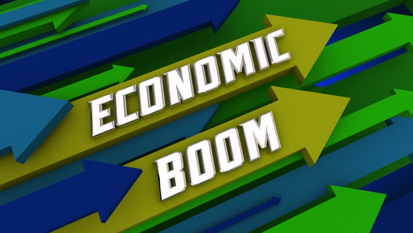 Economic Boom Arrows Rising Fast Growth Up Increase Improvement 3d Animation