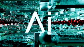 Futuristic AI Letters Formed by motherboards, Abstract Glowing CPU, Modern Technology Concept, artificial intelligence and machine learning, High-Tech Digital Design, Innovation, loop, 3d render - Powered by Shutterstock - Get 15% off with code: PIKWIZARD15