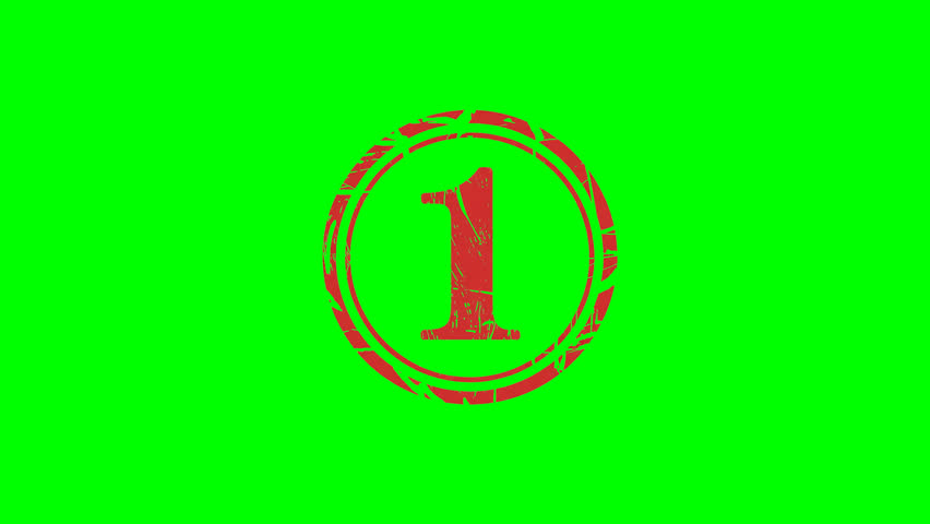 Animated number "01" popup on green screen for numbering, bullets and rankings with chroma key background