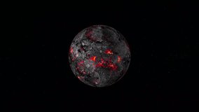 Volcanic Planet Animation Glowing In Space Dark Universe With Stars Background - Powered by Shutterstock - Get 15% off with code: PIKWIZARD15