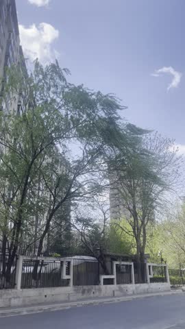 Beijing, Blue Sky, White Clouds and Huge Wind