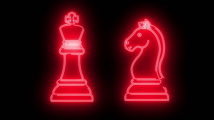 Chess King Knight Outline Icons Strategy Game Pieces