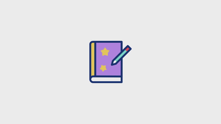 Book Animated Icon V7. . This video features a captivating animation of an icon designed to enhance your projects.