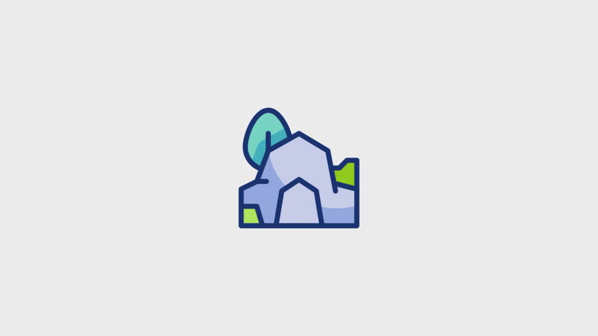 Cave Animated Icon. . This video features a captivating animation of an icon designed to enhance your projects.