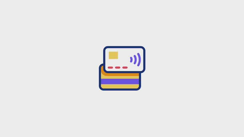 Credit Card Animated Icon V1. . This video features a captivating animation of an icon designed to enhance your projects.