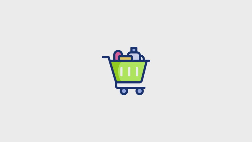 Grocery Animated Icon. . This video features a captivating animation of an icon designed to enhance your projects.