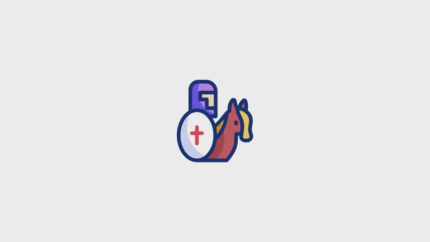 Knight On Horseback Animated Icon. . This video features a captivating animation of an icon designed to enhance your projects.