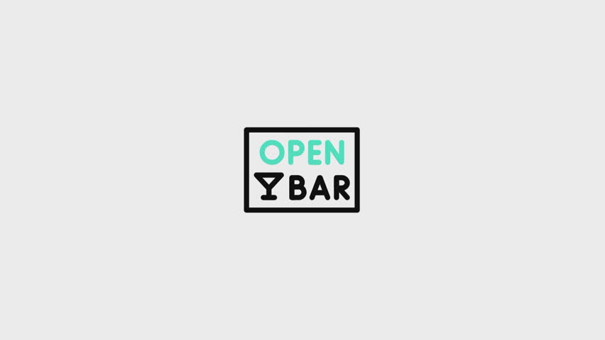 Open Bar Animated Icon V2. . This video features a captivating animation of an icon designed to enhance your projects.