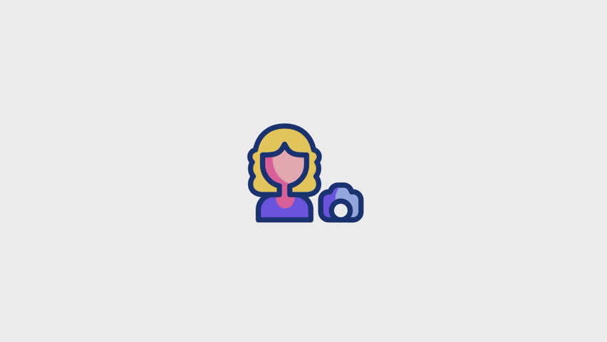 Photographer Animated Icon. . This video features a captivating animation of an icon designed to enhance your projects.