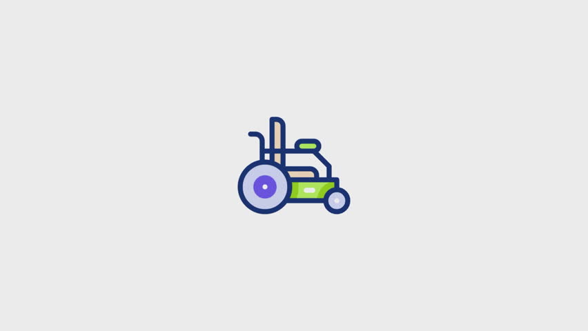 Wheelchair Animated Icon V3. . This video features a captivating animation of an icon designed to enhance your projects.