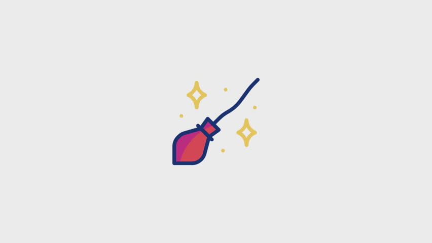 Witch Broom Animated Icon. . This video features a captivating animation of an icon designed to enhance your projects.