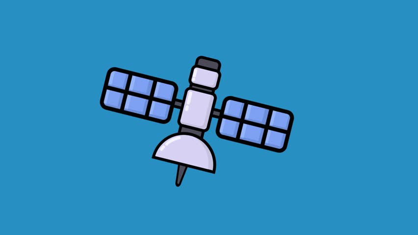 satellite icon simple video animation template, for your video, business, brand, and etc	
