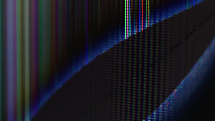 Distorted monitor. Screen texture. Visual image deformation with darkened dead glitch defocused zone. Decorative grunge layer for digital broadcasting noise.