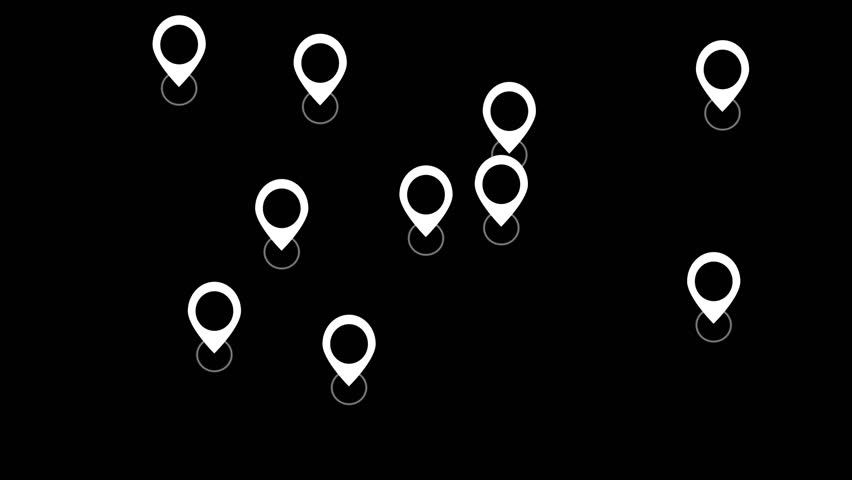 Location pointers sign, pin icon, navigation map search concept, Map distance sign animated.tourism and travel concept animation .