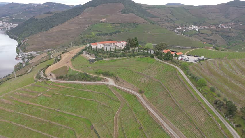 Douro River house montain drone