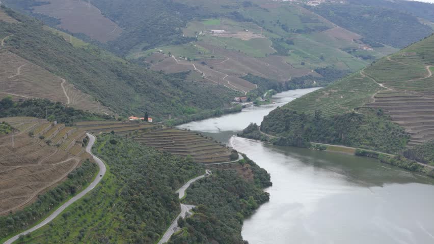 Douro River and mountain Drone 10bits