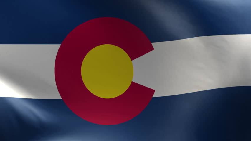 Colorado US State flag waving perfect loop 4K