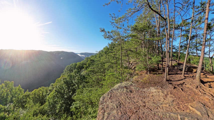 Bright Sun Over New River Gorge National Park