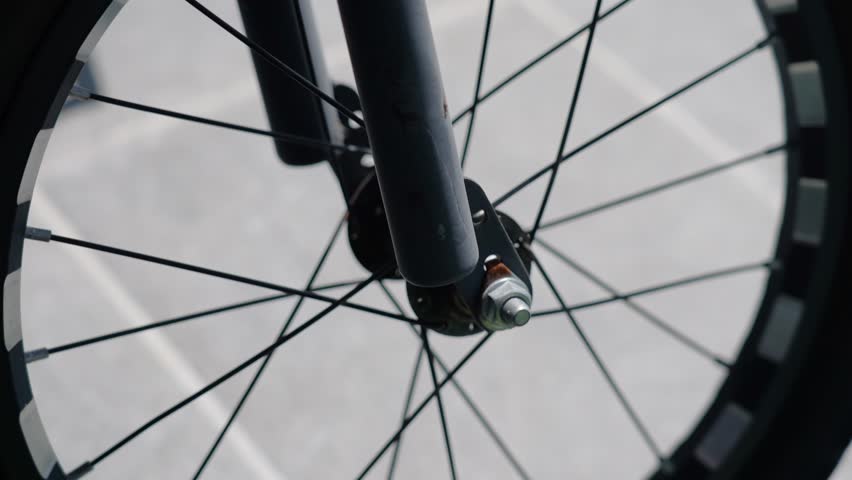 4K B -Roll Clips of black and alloy bicycle wheel