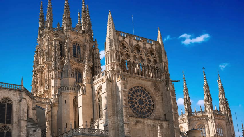 The Burgos Cathedral in Castilla y Leon, Spain was declared Unesco World Heritage Site. Erected on top a Romanesque temple, the cathedral was built following a Norman French Gothic model. Cathedral of