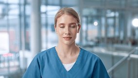 Face, happy woman and nurse in hospital for healthcare, portrait or wellness career. Smile, physician and medical professional, confident surgeon and medicine worker or employee in clinic in USA - Powered by Shutterstock - Get 15% off with code: PIKWIZARD15