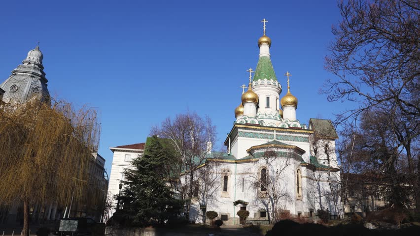 View of Church of St. Nicholas the Wonderworker in Sofia, Bulgaria