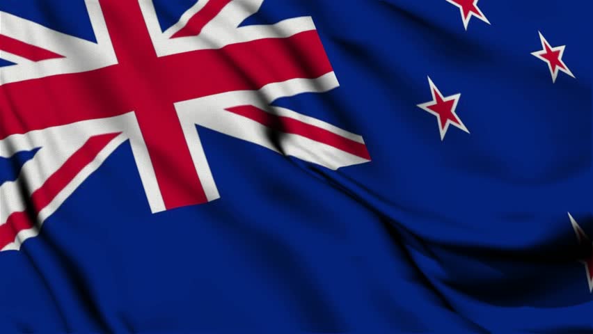 The National flag of New Zealand, New Zealand 3d flag, Flag of New Zealand 3d waving Animation, New Zealand waving 4K footage, close up flag for Independence day, 4K Resolution with Slow Motion.