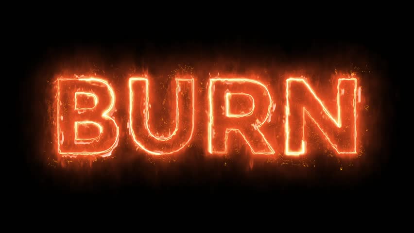 Hot and Burn typography with saber effect animation video 