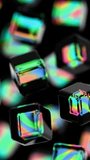  Glossy black cubes with iridescent edges arranged on a dark background, blending illusions and technology into a sleek, modern abstract design. - Powered by Shutterstock - Get 15% off with code: PIKWIZARD15