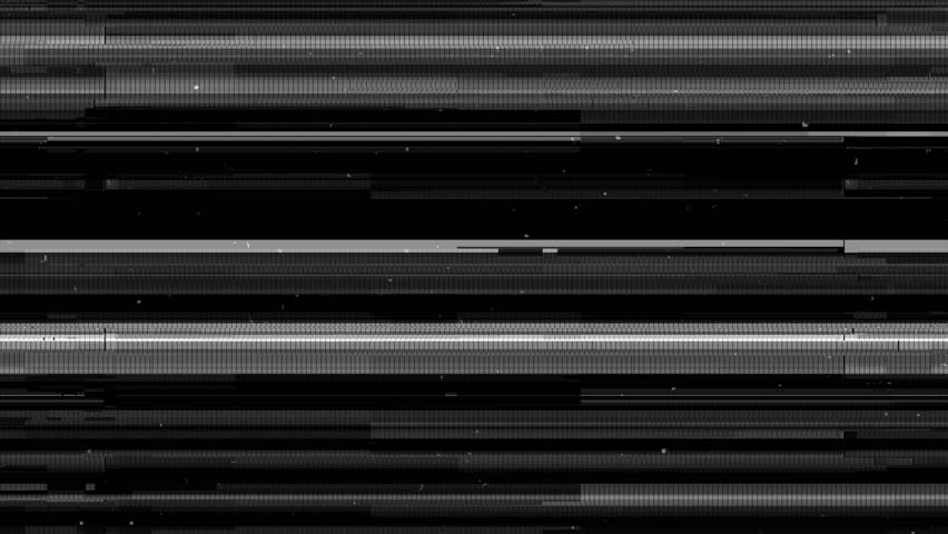 Horizontal lines and white noise streaks create a distorted, static-like effect, featuring a tv signal noise texture of digital malfunction