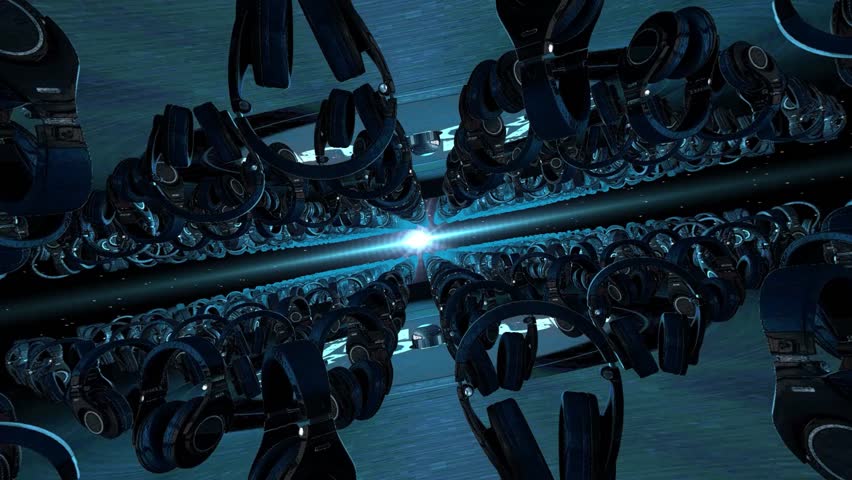 Abstract Fractal Pattern, Dark Blue Hues, Mirrored Symmetry, Glowing Core