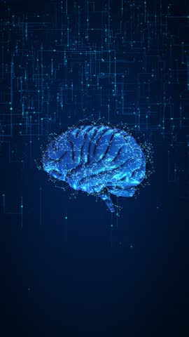 Digital Brain Data Streams human mind advanced technology, brain circuits binary data streams. streams of binary code, data processing artificial intelligence humans think, learn. 3D Illustration