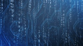 White numbers falling like rain on blue circuit board - Powered by Shutterstock - Get 15% off with code: PIKWIZARD15