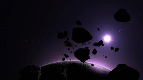 Celestial Body Eclipse with Asteroid Field and Glowing Star - Powered by Shutterstock - Get 15% off with code: PIKWIZARD15