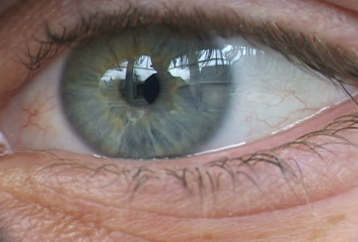 Extreme close up of eye looking in all directions.